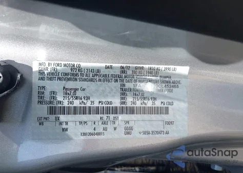 2012 Ford Focus Se z USA, uszkodzony, nr VIN 1FAHP3F29CL452465
